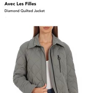 Avec Les Filles quilted jacket olive green equestrian coat NEW W TAGS size small